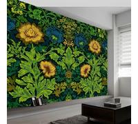 350 x 256 cm Papel pintado fotográfico tejido no tejido Patrones Elegantes De William Morris murales decorativos modernos para pared Verde, póster de pared para habitación infantil y salón