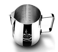 350ml (120z) Jarra de leche taza de leche para espuma de leche jarra, acero inoxidable, Silve Con escalas de medición