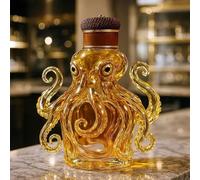 350ML Decantador Whisky - Arte Estatua, Botella De Whisky Con Forma De Pulpo 3D, Decantador De Whiskys De Cristal Novedoso, Jarra De Vino Vacía Con Temática De Animales(A)