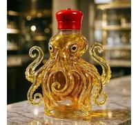 350ML Decantador Whisky - Arte Estatua, Botella De Whisky Con Forma De Pulpo 3D, Decantador De Whiskys De Cristal Novedoso, Jarra De Vino Vacía Con Temática De Animales(C)