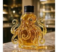 350ML Decantador Whisky - Arte Estatua, Botella De Whisky Con Forma De Pulpo 3D, Decantador De Whiskys De Cristal Novedoso, Jarra De Vino Vacía Con Temática De Animales(D)