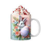 350ml Easter Mug - Ceramic Cute Bunny Drinkware | Coffee, Tea, and Water Cup for Home, Kitchen, Dining Table, Office, Bedroom, Living Room, Apartment, School, Holiday Party, Seasonal Celebrations