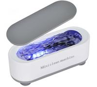 350ml Limpiador Ultrasónidos, Gafas Collares Limpieza y Cuidados, 47KHz Alta Frecuencia Limpiador Sónico, Dispositivo de Limpieza por Ultrasonido Portátil, Joyas Máquina Limpiadora, Sin Batería,Blanco