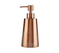 350ml Premium Stainless Steel Square Reusable Refillable Liquid Soap And Lotion Shampoo Dispenser for Kitchen Or Bathroom Counter (rose Gold)