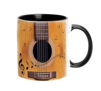 350ml Taza De Café De Guitarra - Taza De Cerámica Con Temática Musical | Guitarras Piano Violín Patrón Plan- Taza De Café Taza De Té | Tazas De Café Musicales Para Regalos De Amantes De La Música