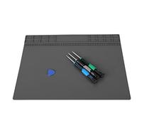 350MM*250MM*7MM Alfombrilla de Reparación de Silicona, Almohadillas Magnéticas Profesionales Resistentes al Calor para Teléfono Móvil Ordenador Cámara Electrónica(Gris)