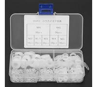 350pcs Arandela de Plástico de Nylon Juego de Anillo de Junta de Arandela Redonda Plana M2/M2.5/M3/M4/M5/M6/M8 Arandelas Planas Orings Con Caja de Almacenamiento Caja de Surtido