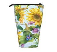 351 Bolsa De Lápices Flores Hierbas Girasoles Aciano Patrones Sin Fisuras Flor Dibujado A Mano Estuche para Bolígrafo Adolescentes Papelería Bolsa para Niños Y Niñas Papelería Bolsa Telescópico
