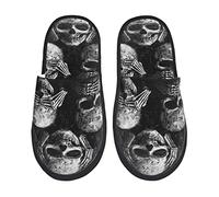 351 Hombre Mujer Zapatillas De Estar Por Casa Calaveras Día De Muertos Calavera Gótica Invierno Pantuflas Cómodo Pantuflas Caliente Cálido Zapatos Para Interior Casa Exterior M