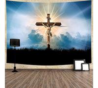 351 Tapiz Viernes Santo Jesucristo Santa Luz Sagrada La Cruz Dios Bendiga Iglesia Tapiz Colgar Pared Lavable Tapices De Pared No Destiñen Tapiz De Pared Para Habitación Playa Cocina 100x150cm