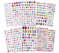 3514 Piedras Adhesivas Brillantes, 10 Hojas Piedras de Strass de Colores Variados para Caras, Piedras Adhesivas Brillantes para Manualidades en Diversas Formas, Pegatinas con Piedras