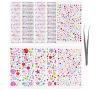 3514 piezas de brillantes autoadhesivos para manualidades con brillantes para manualidades DIY pegatinas brillantes brillantes multicolor diferentes formas tamaños