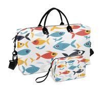 -359 - Bolsa de viaje para gimnasio, yoga, bolsa de transporte para hombres y mujeres, bolsa de fin de semana, Little Fish, Talla única, Bolsa de viaje