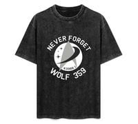 359 Never Sleeve Retro Baumwolle Herren Wolf Forget Unisex T-Shirt Top Black Mens tee M
