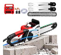 35cm/48cm motosierra de hormigón Sierra de pared eléctrica 5800W/6500W | Cortador de mano de diamante con 2 cadenas/2 guía para hormigón armado, paredes de ladrillo rojo, granito y mampostería