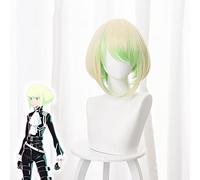 35cm Gradient Short Straight Heat Resistant Synthetic Hair PROMARE Mad Burnish Anime Cosplay Wig For Halloween Costume + Wig Cap