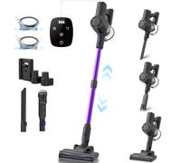 35Kpa Aspiradora sin Cable,3-en-1 Escoba Aspiradora sin Cable Menor Ruido, Autonomía 40 Mins,Potente Succión, Pantalla Táctil Led, Cuatro Etapas de Filtración, Aspirador Vertical para Pelo de Mascota