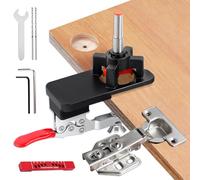 35MM Plantilla De Bisagra De Puerta Oculta De, Plantilla Bisagra Oculta De Metal, Plantilla De Perforación De, Plantilla Para Bisagras De Cazoleta Para Gabinetes De Puerta, Herramientas De Carpinteria