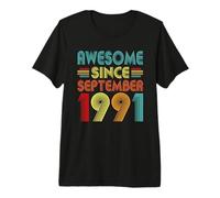 35th Birthday Idea Awesome Since September 1991 35 Years Old Camiseta Premium