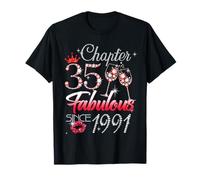 35th Birthday Queen Chapter 35 Fabulous Since 1991 Women Camiseta