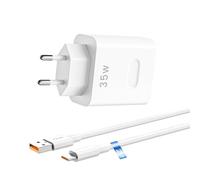 35W Super Charge Cargador rápido, for Honor 400 Lite 5G, Smart, 200 Lite, 90 L ite, X9a, X8b, X8c, X9c, X7b, X6c, X6b, Play 9T, Magic 6, 5, 4, 3, Adaptador de alimentación con 2M 6A Type C Cable