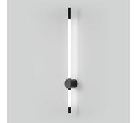 36.2" Ultra-Thin Flute Wall Light, Linear Acrylic Wall Lamp, Modern 17W Led Wall Lights, Black Metal Wall Sconces, Long Wall Lights for Bedside, Corridor, Living Room/Tri Color Light