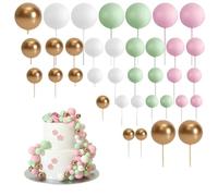36 adornos de bola para tartas, mini globos para decoración de pasteles, bolas de espuma, púas para tartas, decoración de cupcakes en forma de bola, decoración de tartas para bodas, fiestas de
