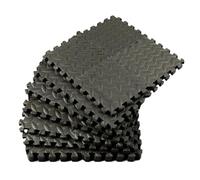36 Alfombrillas Gruesas de 15 x 1 cm, EVA, Protectoras, Antideslizantes, Espuma, for gimnasios Interior para gimnasios, Yoga y Entrenamientos al Aire libr(Black)