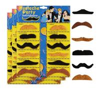 36 bigotes falsos, bigotes falsos, bigotes adhesivos, bigotes falsos, barbas para cumpleaños, bailes de máscaras, accesorios de actuación de disfraces