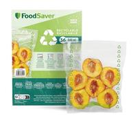 FoodSaver bolsas de envasado al vacío |Reciclables y reutilizables |Mantiene los alimentos frescos hasta 5 veces más tiempo | Sin BPA | 36 bolsas para congelar y cocer a fuego lento (20cm×25cm; 0,94l)