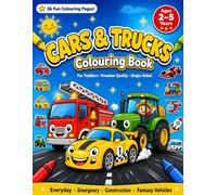 36 Cars & Trucks Coloring Book for Toddlers | Fun Vehicle Adventures with Emergency & Construction Themes | Premium Quality, Single-Sided Pages | Perfect for Ages 2-5