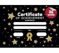 36 Certificates of Achievement for Kids and Elementary Students: Gold Stars Award Diplomas
