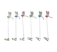 36 clips coloridos de libélula para espacios al aire libre, clips decorativos 3D para disuadir moscas (6 piezas)