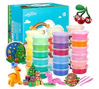 36 colores de arcilla seca al aire libre Arcilla de modelado ultra ligera LCHM Magic Clay DIY Inicio Clay con folleto de proyecto y herramientas de modelado Mejor cumpleaños para niños