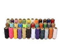 36 colores de piel con cable encerado, hilo encerado de piel 150D para artesanía de cuero, bricolaje costura artesanal, 50 metros/rollo