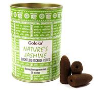 36 Conos de Incienso de Reflujo Jazmín 20 Minutos Goloka Nature´s Jasmine 2 Latas Olor Aroma