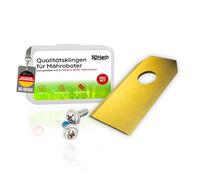 36 cuchillas de repuesto de titanio de alta calidad + tornillos con fusible, cuchillas de repuesto compatibles con Ecovacs Goat Robot cortacésped, para corte largo y afilado (juego de 36 cuchillas