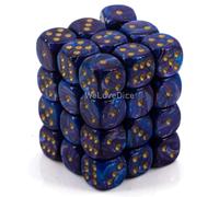 36 Dados Chessex 6 Lustrous (12 mm), púrpura/Oro (Importación USA)