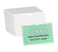 36 fundas para tarjetas de PVC con adhesivo fuerte para almacenamiento de biblioteca escolar