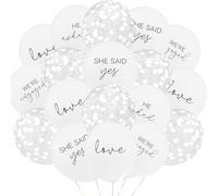 36 globos de fiesta de compromiso HE ASKED, SHE SAID YES! WE'RE ENGAGED Globos con forma de amor globos de papel para compromiso, despedida de soltera, decoración de fiesta de boda