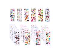 36 hojas de pegatinas 3d, stickers y pegatinas infantiles más de 850 motivos coloridos - pegatinas infantiles con animales, frutas, números, letras, coches y dinosaurios - vivas y bellas para niños