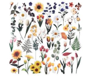 36 hojas de pegatinas de flores Pegatinas de álbum de recortes Pegatinas de decoración Pegatinas de planificador Pegatinas de plantas para álbumes de recortes Diario Artes y manualidades (Bloom)