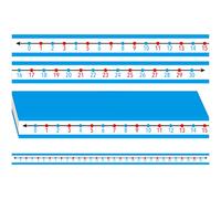36 líneas de números para estudiantes, autoadhesivas de 0 a 30 tiras de línea de números superficie borrable cognición, conteo, secuenciación, números pares e impares codificados por colores