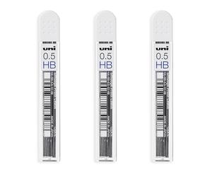 36 minas Uni-Ball Kuru Toga tamaño nano, de 0,5 mm, para portaminas, (3 paquetes)