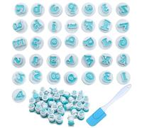 36 moldes de letras para fondant, cortador de galletas con letras, moldes para fondant, reutilizable, para hornear, alfabeto, decoración de pasteles, juego de expulsor, sello de galletas, mazapán