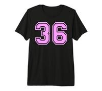 36 Número Treinta y Seis Deportes Varsity College Girl Matching Camiseta Premium