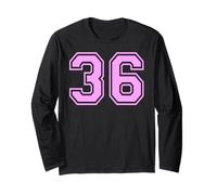 36 Número Treinta y Seis Deportes Varsity College Girl Matching Manga Larga
