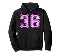 36 Número Treinta y Seis Deportes Varsity College Girl Matching Sudadera con Capucha