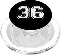 36 Número Treinta y Seis Equipos Deportes Grunge Varsity Matching PopSockets PopGrip para MagSafe