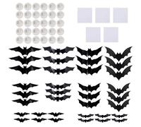 36 Paquetes Incorporados De Pared De Murciélago 3D Halloween - Pegatinas De Murciélago Brillante En Varios Tamaños | Decoraciones De Fiesta De Halloween Exterior Interior Para Pared, Ventana, Cham